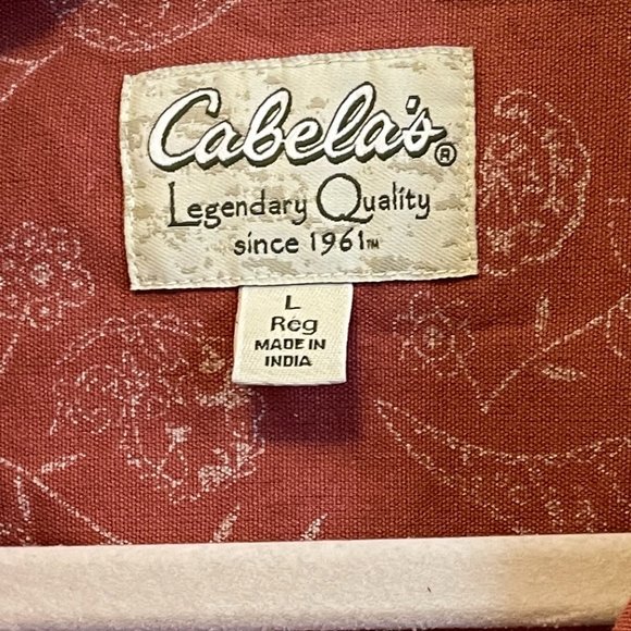 Jean Jacket Cabela's Sz Lg Cotton Dusty Rose Floral Paisley EUC Grandma-Core - Picture 8 of 11